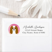 Étiquette de l'adresse de retour Cavalier King Cha (En situation)