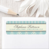 Étiquette de l'adresse de retour Chic Damask & Str (En situation)