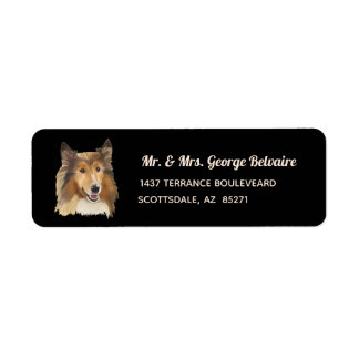 Étiquette de l'adresse de retour Collie
