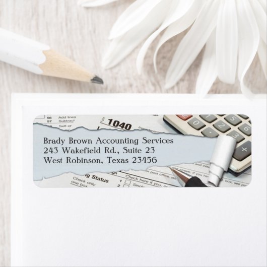 Étiquette de l'adresse de retour comptable (En situation)