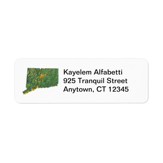 Étiquette de l'adresse de retour Connecticut Map (Devant)