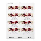 Étiquette de l'adresse de retour Cranberry Marsala (Feuille entière)