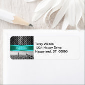 Étiquette de l'adresse de retour Damas NY City Sky (En situation)