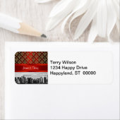 Étiquette de l'adresse de retour Damas NY City Sky (En situation)