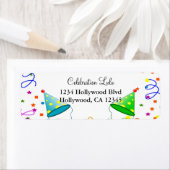 Étiquette de l'adresse de retour d'anniversaire (En situation)