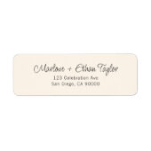 Étiquette de l'adresse de retour d'cru manuscrit (Devant)