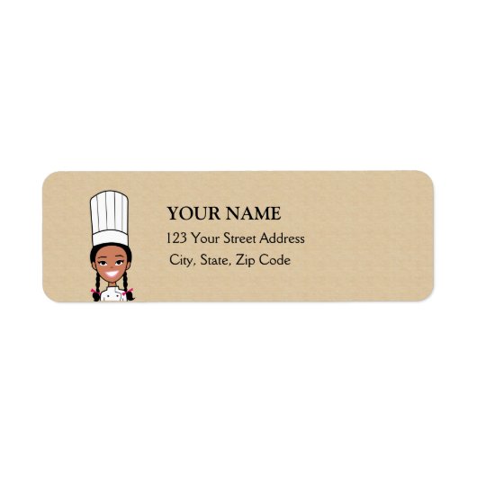 Étiquette de l'adresse de retour de Baker afro-amé (Devant)