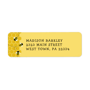 Étiquette de l'adresse de retour de Bee Kid's Cute