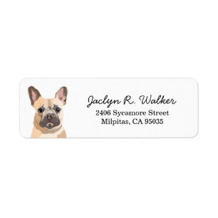 Étiquette de l'adresse de retour de Bulldog França