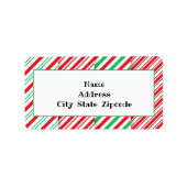 Étiquette de l'adresse de retour de Candy Stripes