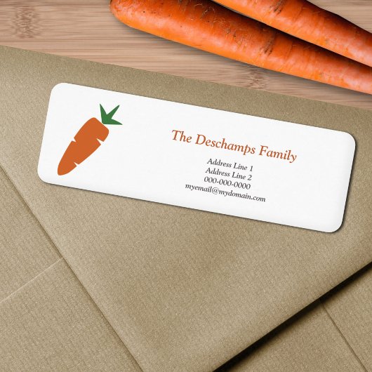Étiquette de l'adresse de retour de carotte