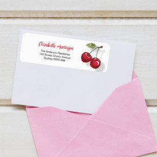 Étiquette de l'adresse de retour de cerise douce