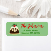 Étiquette de l'adresse de retour de Christmas Pudd (En situation)