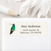 Étiquette de l'adresse de retour de colibri à bec (En situation)