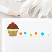 Étiquette de l'adresse de retour de Cupcake (En situation)