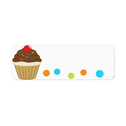 Étiquette de l'adresse de retour de Cupcake (Devant)
