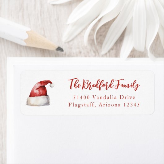 Étiquette de l'adresse de retour de Festive Santa  (En situation)