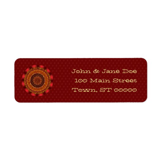 Étiquette de l'adresse de retour de Fire Mandala (Devant)