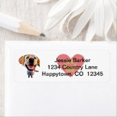 Étiquette de l'adresse de retour de Fun Labrador R (En situation)