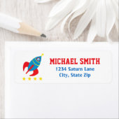 Étiquette de l'adresse de retour de fusée Espace e (En situation)