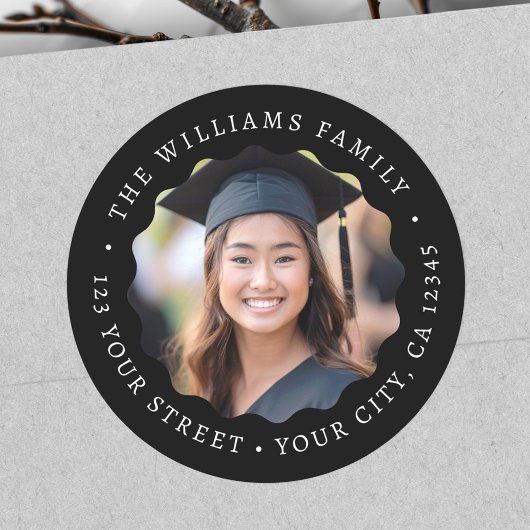 Étiquette de l'adresse de retour de graduation de 