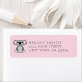 Étiquette de l'adresse de retour de Koala Bear Kid (En situation)