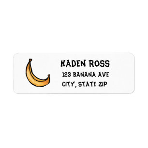 Étiquette de l'adresse de retour de la banane amus