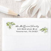 Étiquette de l'adresse de retour de la branche d'o (En situation)