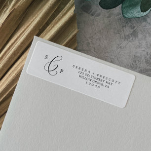 Étiquette de l'adresse de retour de la calligraphi