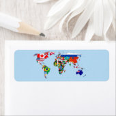 Étiquette de l'adresse de retour de la carte mondi (En situation)