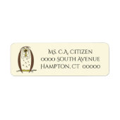 Étiquette de l'adresse de retour de la chouette Br (Devant)