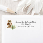 Étiquette de l'adresse de retour de la chouette de (En situation)