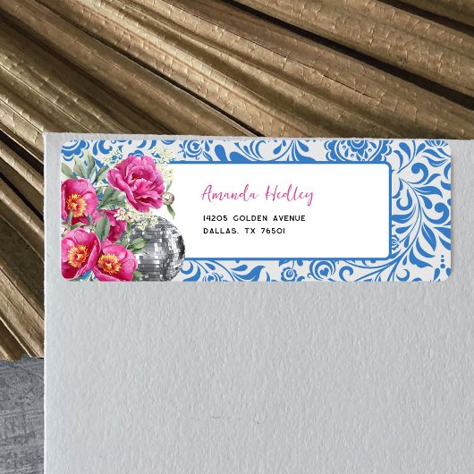 Étiquette de l'adresse de retour de la discothèque