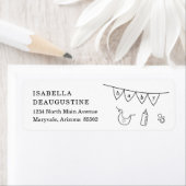 Étiquette de l'adresse de retour de la douche pour (En situation)