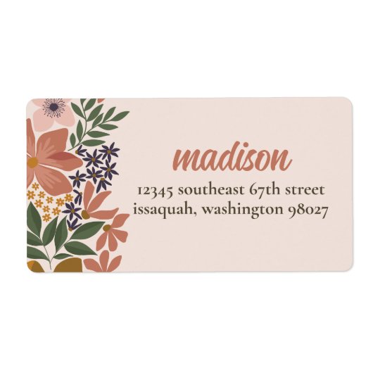 Étiquette de l'adresse de retour de la Fête des ma (Devant)