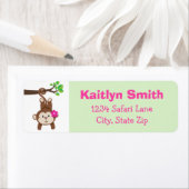 Étiquette de l'adresse de retour de la fille singe (En situation)