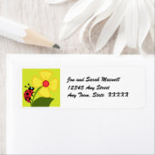 Étiquette de l'adresse de retour de la fleur de da (En situation)