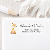 Étiquette de l'adresse de retour de la Giraffe pou (En situation)