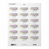 Étiquette de l'adresse de retour de la lavande pou (Feuille entière)