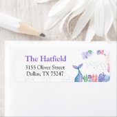 Étiquette de l'adresse de retour de la sirène aqua (En situation)