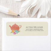 Étiquette de l'adresse de retour de la théière vin (En situation)