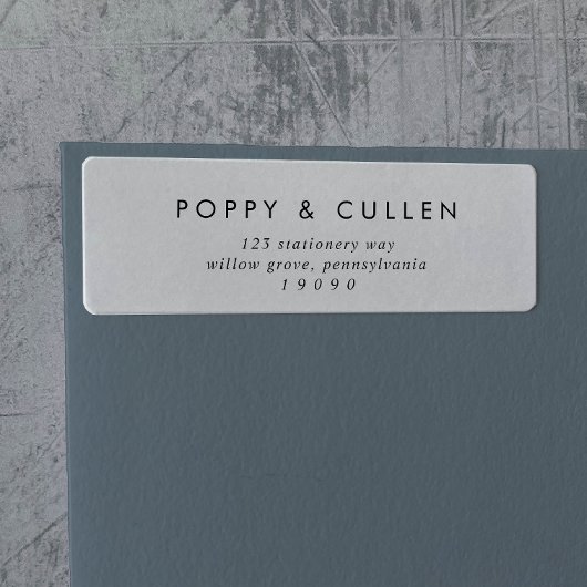 Étiquette de l'adresse de retour de la typographie