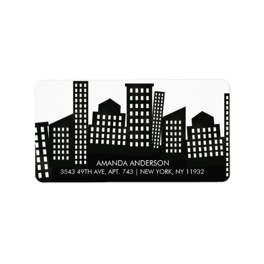 Étiquette de l'adresse de retour de la ville amusa (Devant)