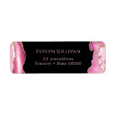 Étiquette de l'adresse de retour de l'agent rose e (Devant)