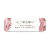 Étiquette de l'adresse de retour de l'agneau rose (Devant)