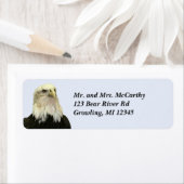 Étiquette de l'adresse de retour de l'aigle à tête (En situation)