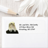 Étiquette de l'adresse de retour de l'aigle à tête (En situation)