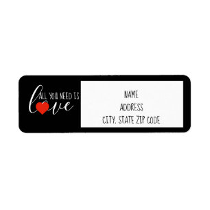 Étiquette de l'adresse de retour de l'amour du coe