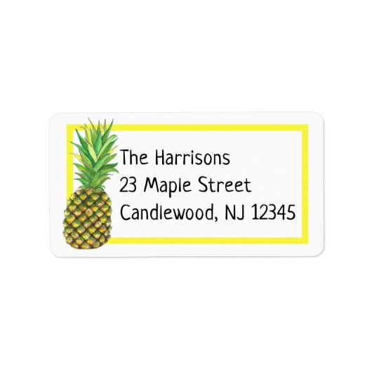 Étiquette de l'adresse de retour de l'ananas (Devant)