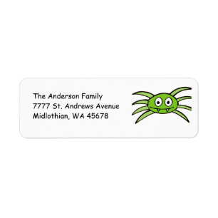 Étiquette de l'adresse de retour de l'araignée ver